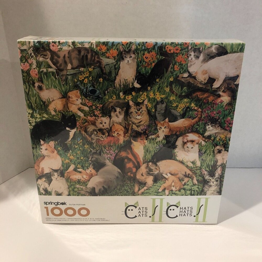 Springbok Cats II 1000 pc Jigsaw Puzzle Vintage 1997, 24 x 30", SEALED